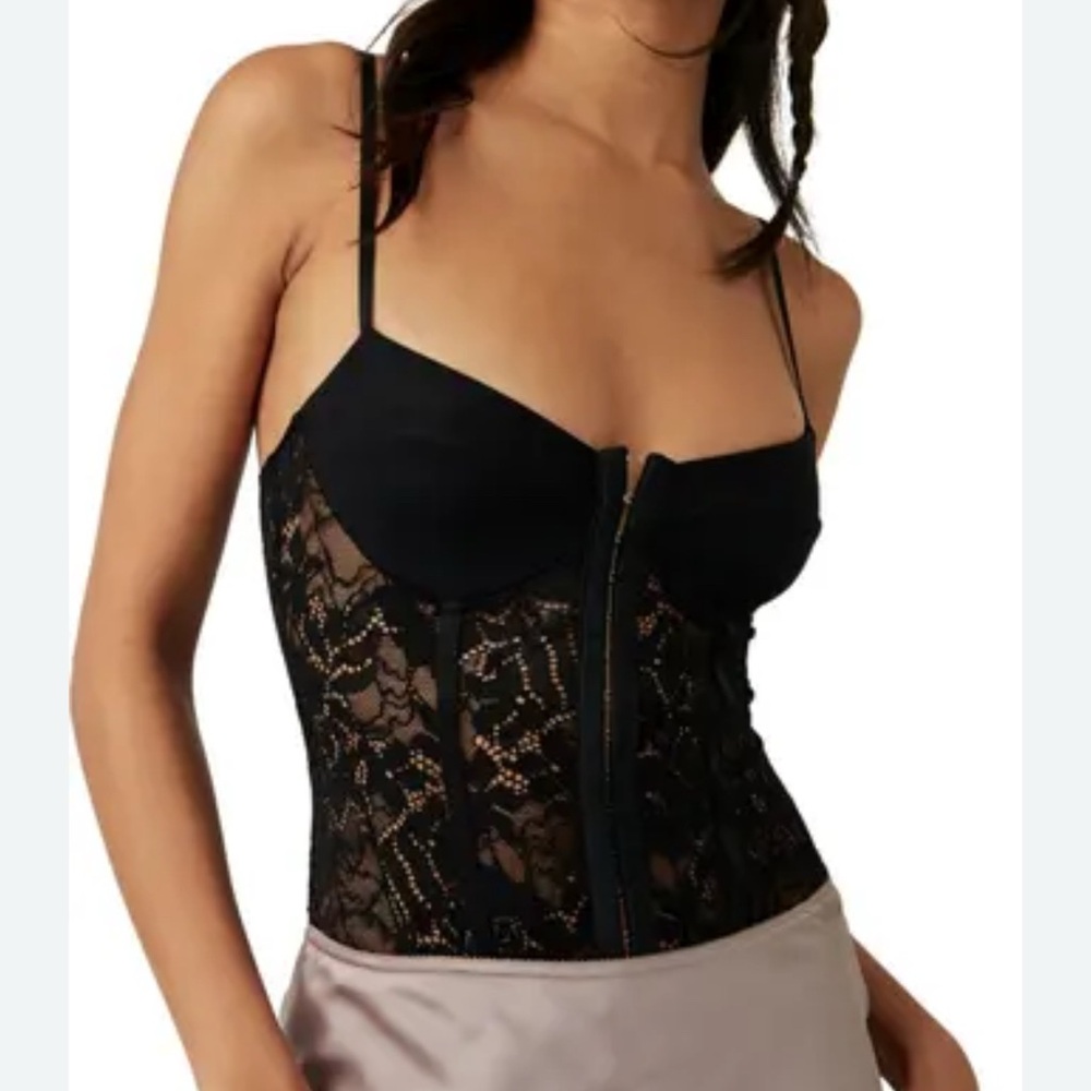 Free People Black Lace Bra Bodysuit - Picture 3 of 6